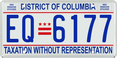 DC license plate EQ6177