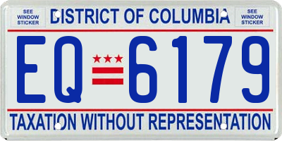 DC license plate EQ6179