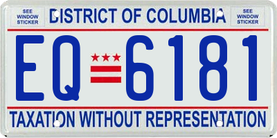 DC license plate EQ6181
