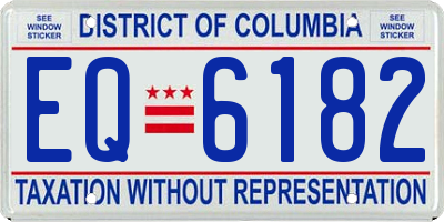 DC license plate EQ6182