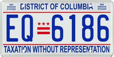 DC license plate EQ6186