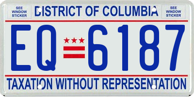 DC license plate EQ6187