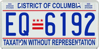 DC license plate EQ6192
