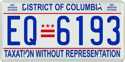 DC license plate EQ6193