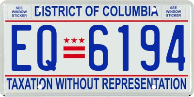 DC license plate EQ6194