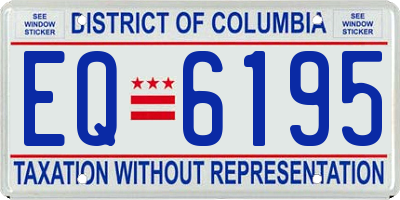 DC license plate EQ6195