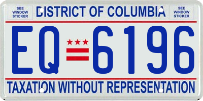 DC license plate EQ6196
