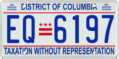 DC license plate EQ6197