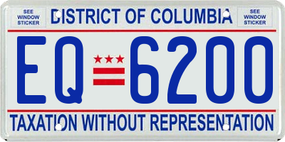 DC license plate EQ6200