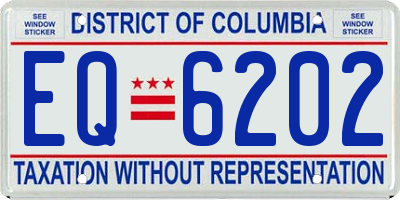 DC license plate EQ6202
