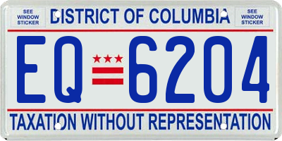 DC license plate EQ6204