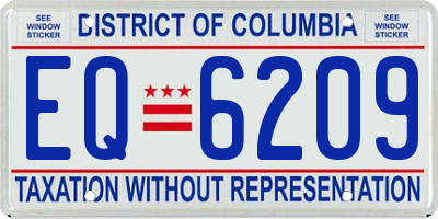 DC license plate EQ6209