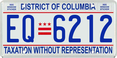 DC license plate EQ6212
