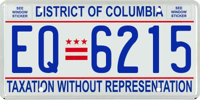DC license plate EQ6215