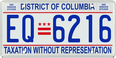DC license plate EQ6216