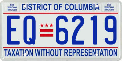DC license plate EQ6219
