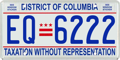 DC license plate EQ6222