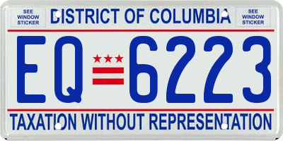 DC license plate EQ6223