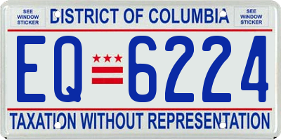 DC license plate EQ6224