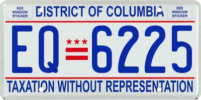 DC license plate EQ6225