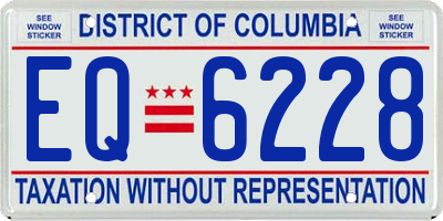 DC license plate EQ6228