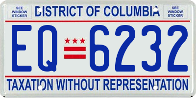 DC license plate EQ6232