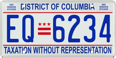 DC license plate EQ6234