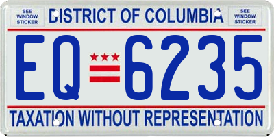 DC license plate EQ6235