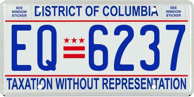DC license plate EQ6237