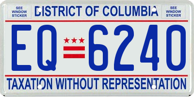 DC license plate EQ6240