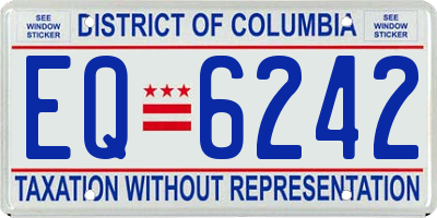 DC license plate EQ6242