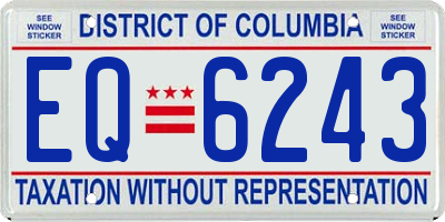 DC license plate EQ6243