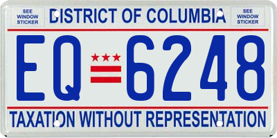 DC license plate EQ6248