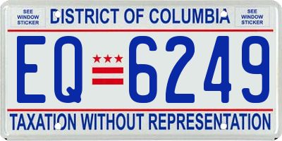 DC license plate EQ6249