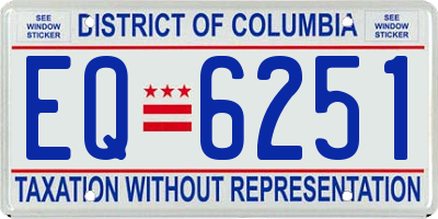 DC license plate EQ6251