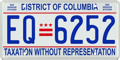 DC license plate EQ6252