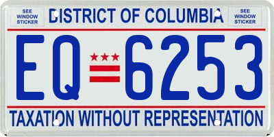 DC license plate EQ6253