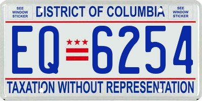 DC license plate EQ6254