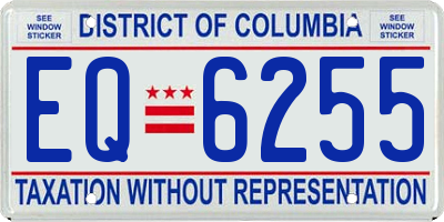 DC license plate EQ6255