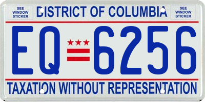 DC license plate EQ6256