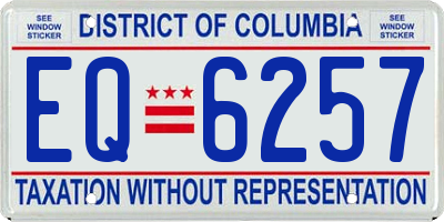 DC license plate EQ6257