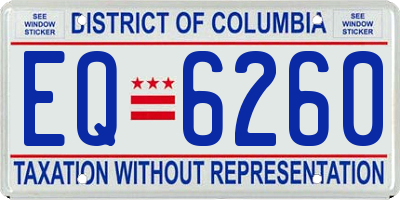 DC license plate EQ6260