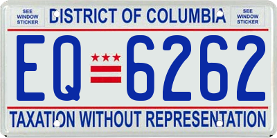 DC license plate EQ6262