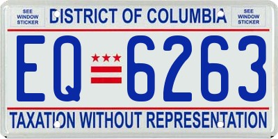 DC license plate EQ6263