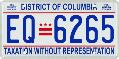 DC license plate EQ6265