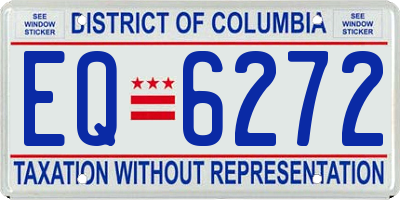 DC license plate EQ6272