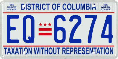 DC license plate EQ6274