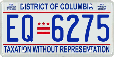 DC license plate EQ6275