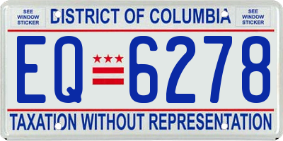 DC license plate EQ6278