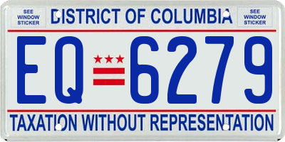 DC license plate EQ6279
